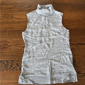 Calvin Klein Light Gray Sleeveless Turtleneck Top
